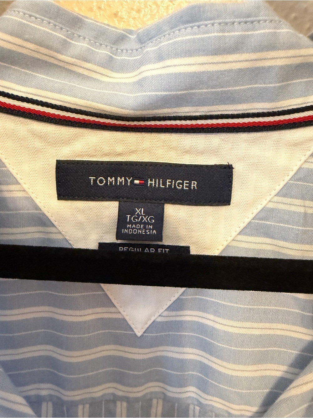 Tommy Hilfiger Light Blue and White Striped Button-Down Shirt - Picture 9 of 11